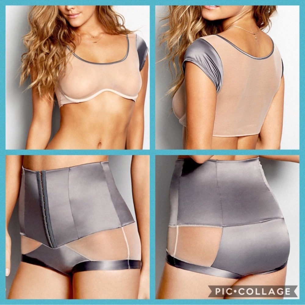Love Haus by Beach Bunny Sheer Gray and Cream Intimate Set